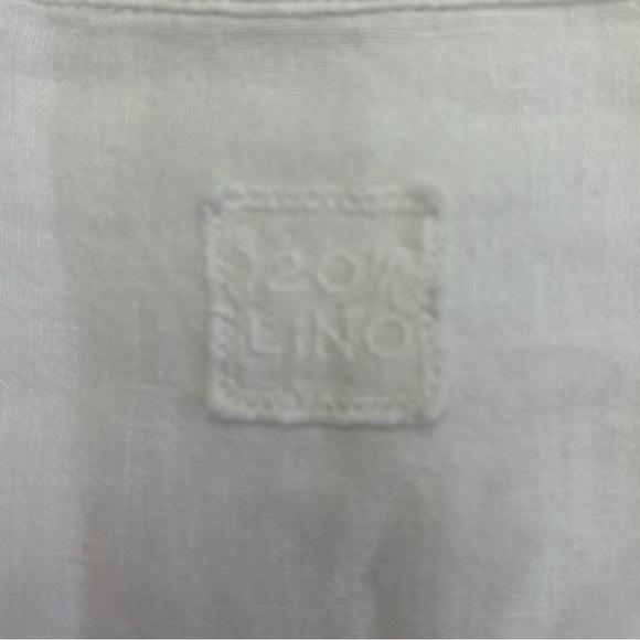 120% lino white linen button front shirt - Picture 2 of 9